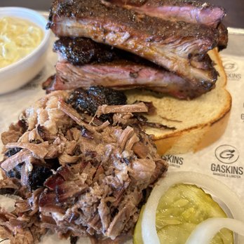 Gaskins Barbecue and Lobster - 2 meat platter chopped brisket and ribs - Barbeque Near Me - Lakeland, Florida Gaskins Barbecue and Lobster - 2 meat platter chopped brisket and ribs - Barbeque Near Me - Lakeland, Florida