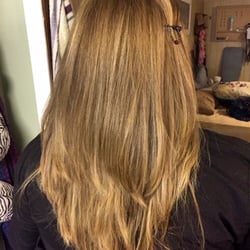 Family Barbershop - This was right after my visit. She straightened my ringlets to make sure the cut was even.