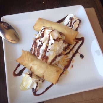 Palm Thai Bistro - Fried banana with coconut ice cream - Thai Near Me - Fairfield, California