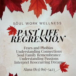 Soul Work Wellness and Hypnotherapy - Flyer for Past Life Regression Session