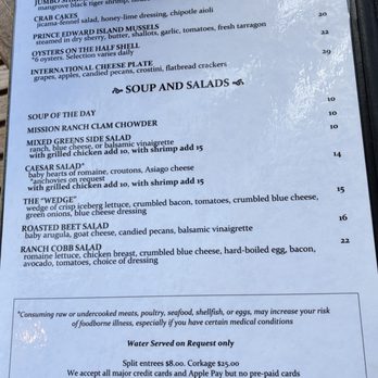 Mission Ranch - Menu - Venues & Event Spaces Near Me - Carmel, California