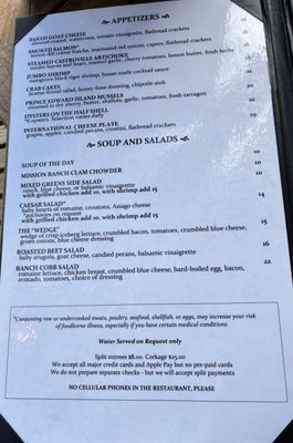 Menu photo 3 Mission Ranch Carmel, CA Menu photo 3 Mission Ranch Carmel, CA
