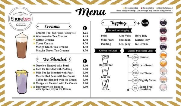 Menu photo 7 Sharetea Irvine, CA