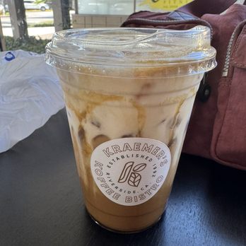 Kraemer's Coffee Bistro - Salted Honey Vanilla Latte - Coffee & Tea Near Me - Riverside, California Kraemer's Coffee Bistro - Salted Honey Vanilla Latte - Coffee & Tea Near Me - Riverside, California