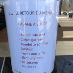 Flammkoeur et Parigot - Menu cabane à sucre