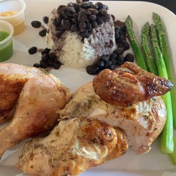 Pico Rojo - Half chicken with asparagus, beans, & rice. - Latin American Near Me - Clearwater, Florida