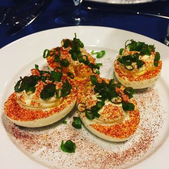 Range - Deviled eggs with a poached yolk twist - Steakhouses Near Me - San Antonio, Texas