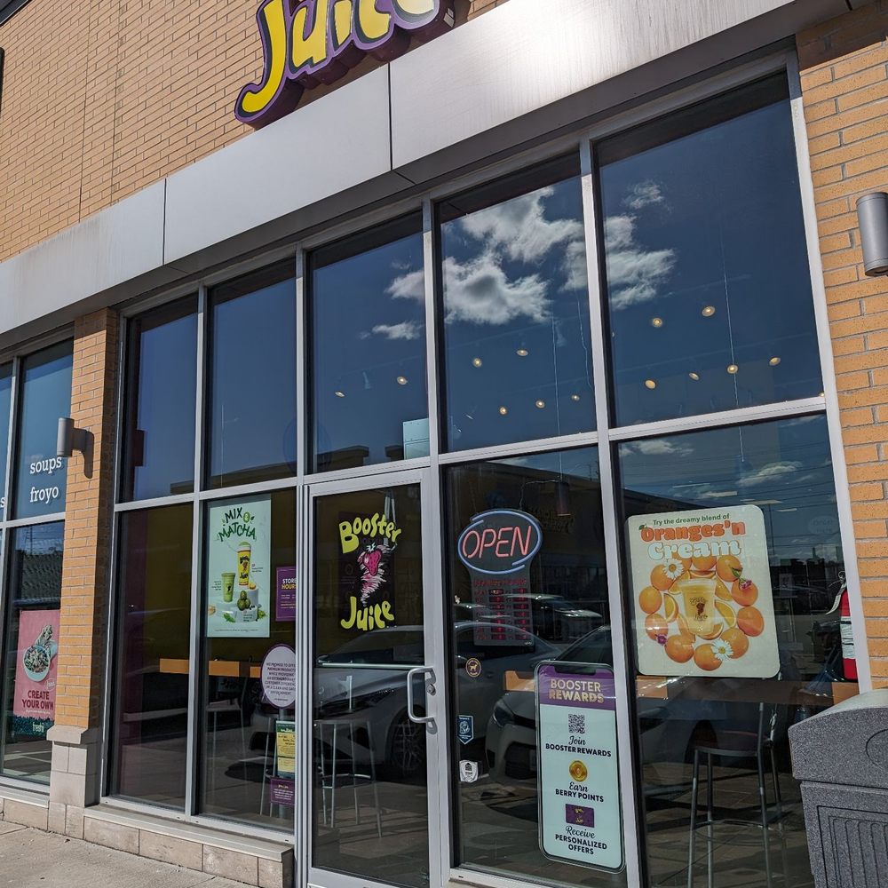 Booster Juice - Entrance - Juice Bars & Smoothies Near Me - Mississauga, Ontario Booster Juice - Entrance - Juice Bars & Smoothies Near Me - Mississauga, Ontario