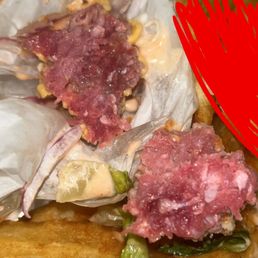 Photo of the raw hamburger I was served. "Fresh Burger"