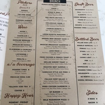 Hundred Proof - Menu since I ate my food too quickly& couldn't take a pic - San Diego, CA