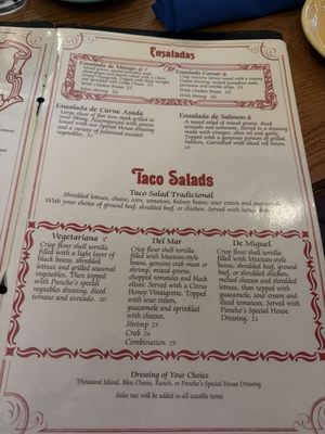 Menu photo 2 Pancho's Las Vegas, NV
