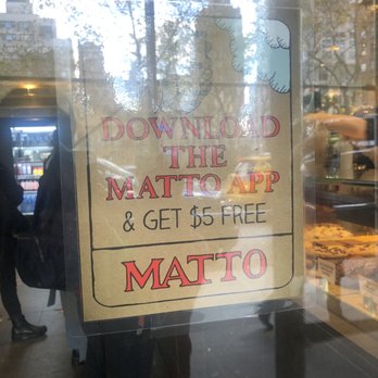 Matto Espresso - Only applies to online orders.. found out after I downloaded the app and paid for my goodies - Bakeries Near Me - New York, New York Matto Espresso - Only applies to online orders.. found out after I downloaded the app and paid for my goodies - Bakeries Near Me - New York, New York