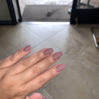 TL Nails & Spa - Short acrylics, matte top coat. Shade Hazelnut. - Nail Salons Near Me - San Luis Obispo, California