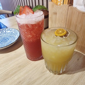 NAM Kitchen - Lomita - Moroccan Mint Strawberry Tea and a kumquat sugarcane drink - Asian Fusion Near Me - Lomita, California NAM Kitchen - Lomita - Moroccan Mint Strawberry Tea and a kumquat sugarcane drink - Asian Fusion Near Me - Lomita, California