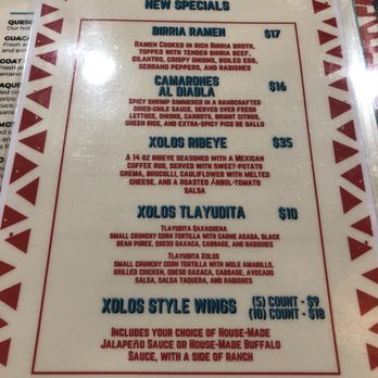 Xolos - Dec 2025 specials menu - Breakfast & Brunch Near Me - Chapel Hill, North Carolina