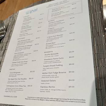 PAI Honolulu - March 2024 Anniversary Menu :) - New American Near Me - Honolulu, Hawaii