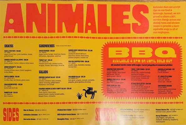 Menu photo 3 Animales Barbeque Minneapolis, MN