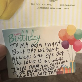 Stefans Florist - The unprofessional chicken scratch written on a card. - Florists Near Me - Lawrence, New York Stefans Florist - The unprofessional chicken scratch written on a card. - Florists Near Me - Lawrence, New York