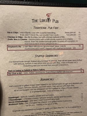 Menu photo 2 The Liberty Pub North Bend, OR