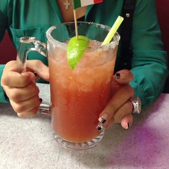 Mariscos Las Brisas - Mom modeling a michelada - Mexican Near Me - Chino, California Mariscos Las Brisas - Mom modeling a michelada - Mexican Near Me - Chino, California
