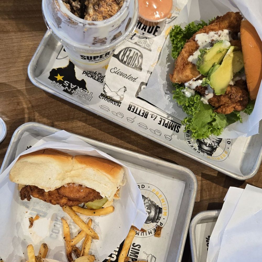 Super Chix - Reeses PB cup shake, a chicken slider, rosemary pepper fries, and the bacavo ranch sandwich - Chicken Shop Near Me - Sandy, Utah Super Chix - Reeses PB cup shake, a chicken slider, rosemary pepper fries, and the bacavo ranch sandwich - Chicken Shop Near Me - Sandy, Utah