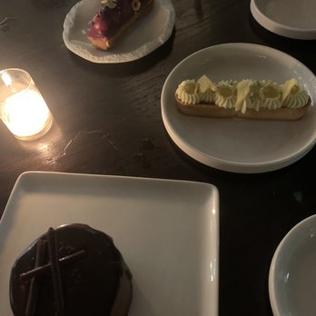 Vernick Fish - Chocolate cake, blueberry hazelnut eclair, pina colada dessert - Seafood Near Me - Philadelphia, Pennsylvania Vernick Fish - Chocolate cake, blueberry hazelnut eclair, pina colada dessert - Seafood Near Me - Philadelphia, Pennsylvania