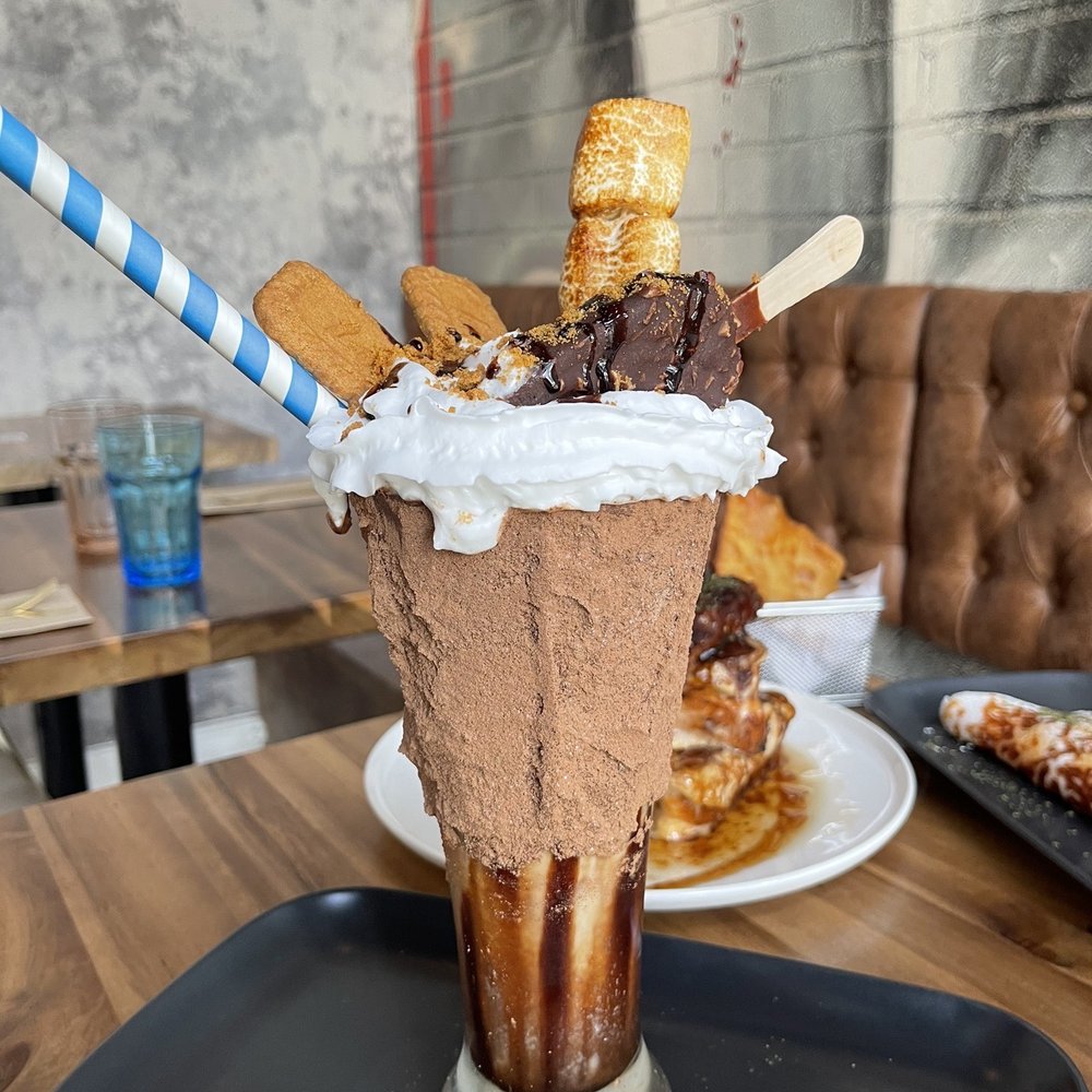 Craffles - a chocolate milkshake with ice cream and pretzels - Waffles Near Me - Vancouver, British Columbia Craffles - a chocolate milkshake with ice cream and pretzels - Waffles Near Me - Vancouver, British Columbia
