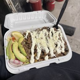 Beef over rice