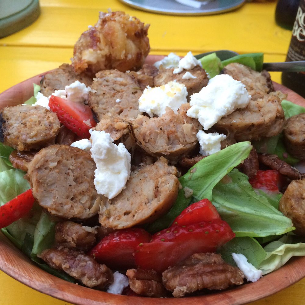 The Duce - Strawberry-pecan salad with goat cheese and chicken sausage - Lounges Near Me - Phoenix, Arizona The Duce - Strawberry-pecan salad with goat cheese and chicken sausage - Lounges Near Me - Phoenix, Arizona