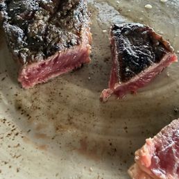 12oz. NY Strip Steak. I asked for medium rare and was served a blue rare almost raw interior. 12oz. NY Strip Steak. I asked for medium rare and was served a blue rare almost raw interior.