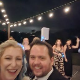 Blurry dance floor wedding photo but having fun!