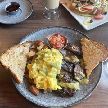 Five Corners Bistro & Craft Bar - Steak and eggs and french toast - New American Near Me - Farmington, Connecticut Five Corners Bistro & Craft Bar - Steak and eggs and french toast - New American Near Me - Farmington, Connecticut