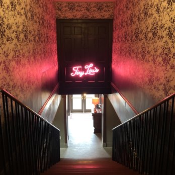 Tiny Lou's - Entrance (after leaving car with valet and coming through front door, turn right and go down these stairs) - French Near Me - Atlanta, Georgia Tiny Lou's - Entrance (after leaving car with valet and coming through front door, turn right and go down these stairs) - French Near Me - Atlanta, Georgia