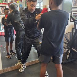 Big Shot Boxing - Coach Mark correcting my sons defense / guard