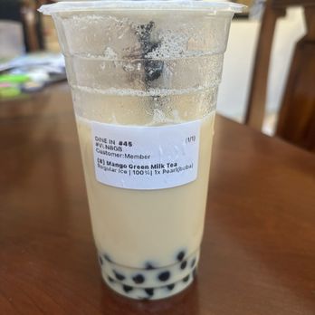 Sharetea - Mango Green Milk Tea with boba - Bubble Tea Near Me - Stockton, California