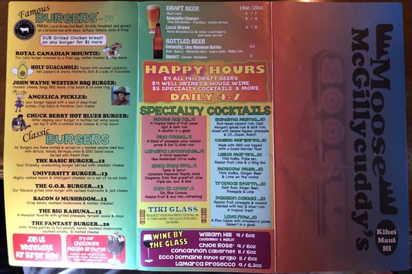 Menu photo 7 Moose's Pub & Cafe - Kihei Kihei, HI Menu photo 7 Moose's Pub & Cafe - Kihei Kihei, HI