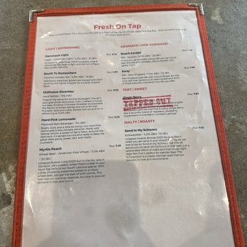 Crooked Hammock Brewery - Menu - New American Near Me - North Myrtle Beach, South Carolina