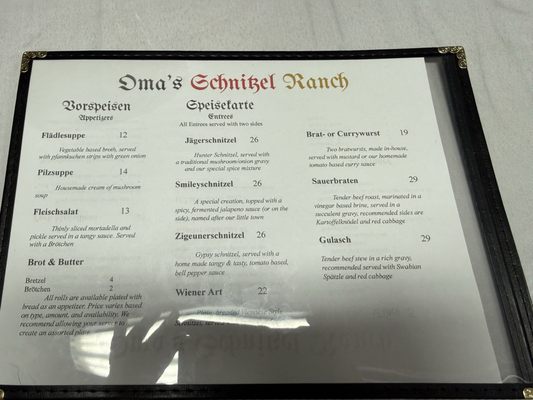Menu photo 2 Oma’s Schnitzel Ranch Smiley, TX Menu photo 2 Oma’s Schnitzel Ranch Smiley, TX