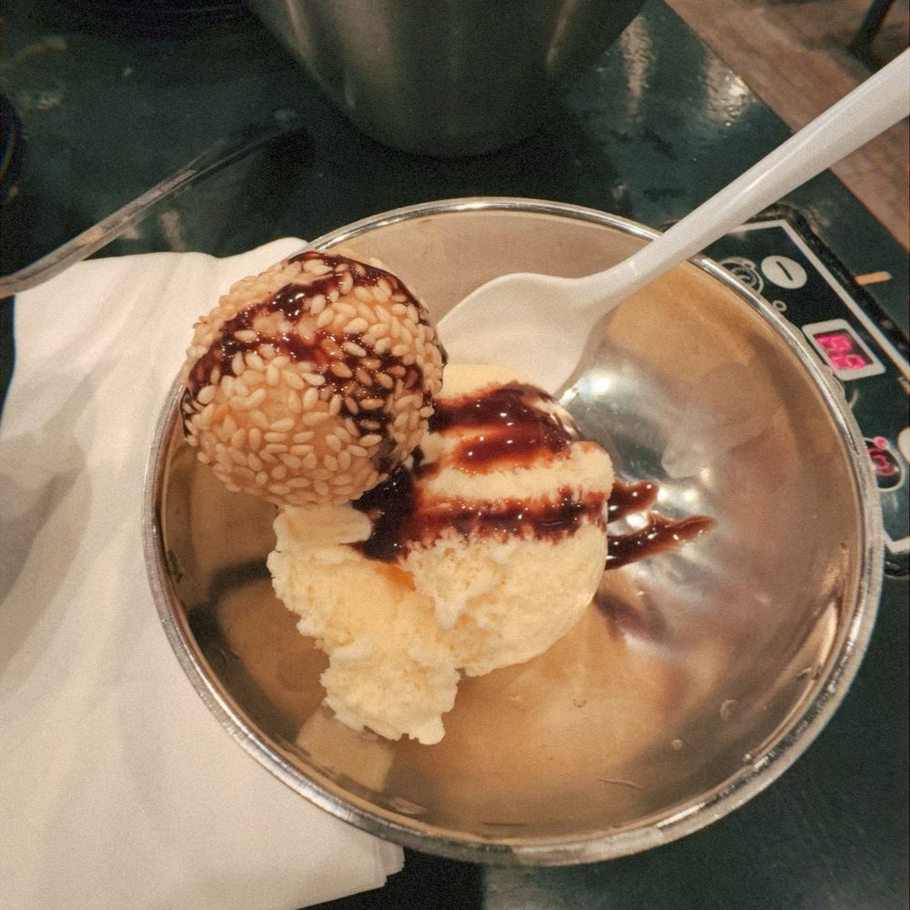 Shabu King - Vanilla ice cream with red bean sesame ball - Buffets Near Me - Dublin, California Shabu King - Vanilla ice cream with red bean sesame ball - Buffets Near Me - Dublin, California