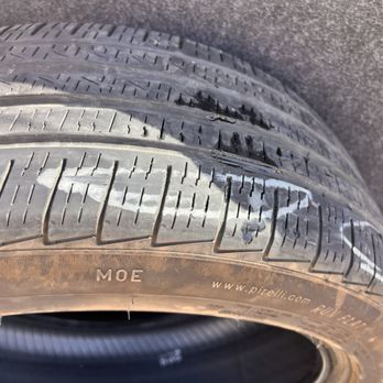 Alfa Tire - A junk tire that they sold, the new shop marked all the bumps in it - Tires Near Me - Vallejo, California Alfa Tire - A junk tire that they sold, the new shop marked all the bumps in it - Tires Near Me - Vallejo, California
