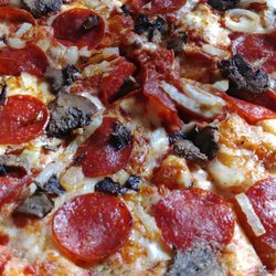Domino's Pizza - Pepperoni, mushroom, onion pizza