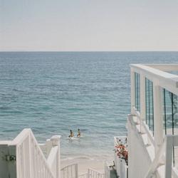 Capri Laguna - Stairs away from the sand on the lower deck, photo via Christina Cernik