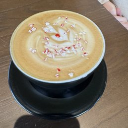 Peppermint bark latte