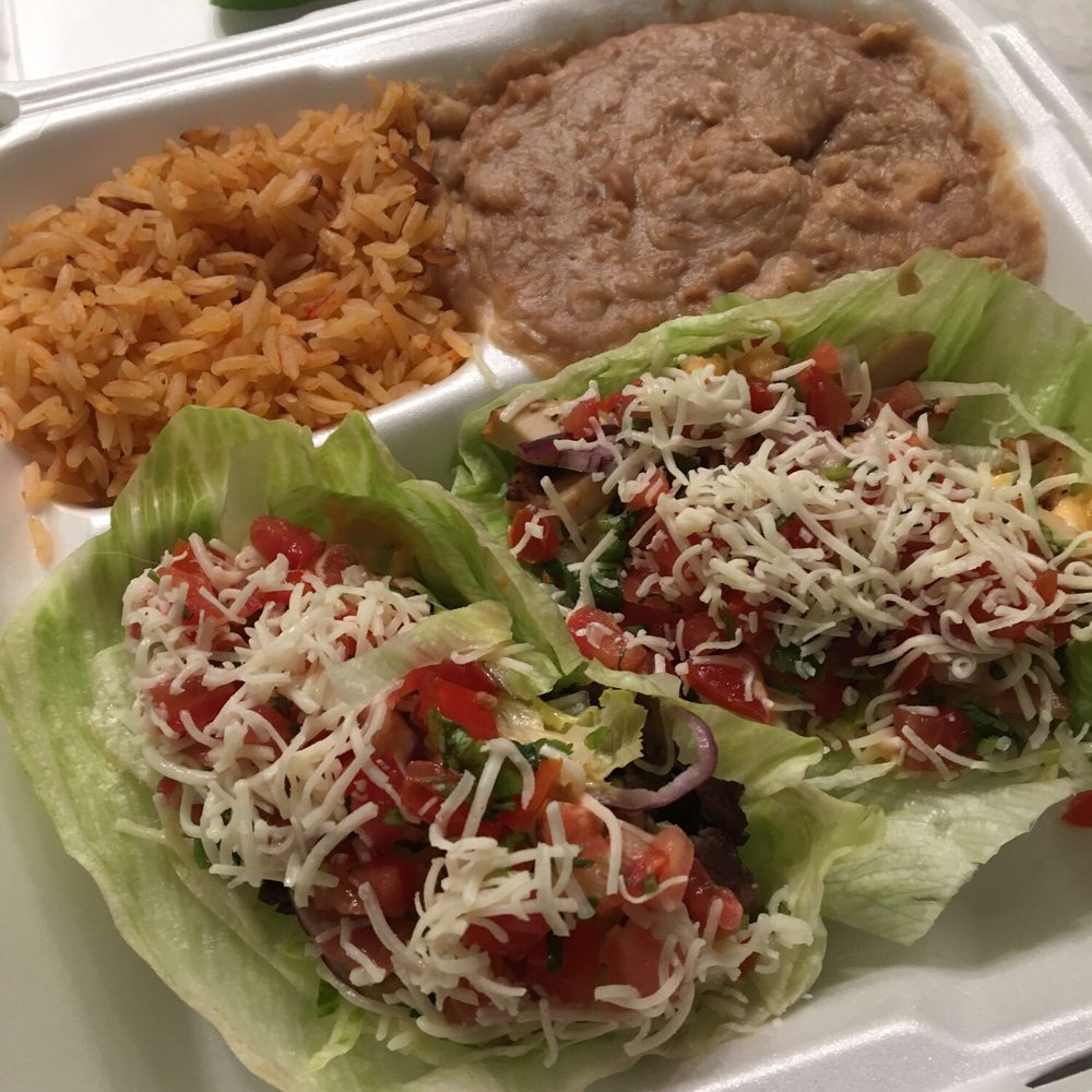 Green Taco - Carne asada green taco and chicken green taco. BOMB! I got a side of rice and beans (no cheese) as well. - Mexican Near Me - Riverside, California Green Taco - Carne asada green taco and chicken green taco. BOMB! I got a side of rice and beans (no cheese) as well. - Mexican Near Me - Riverside, California