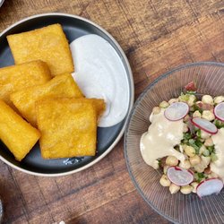 Bar Fisk - Polenta Fries w/Tahini Dip and Israeli Salad