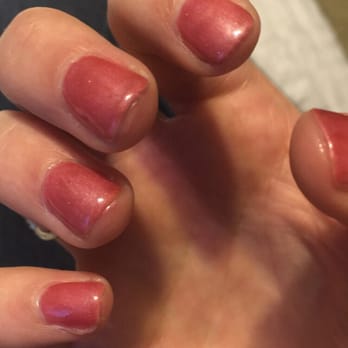 Hot Nails - Look at the horrible job they did! I have set gel globs hanging off my nail! - Nail Salons Near Me - Raymore, Missouri