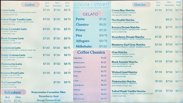 Menu photo 1 Cocoa + Cream Los Angeles, CA Menu photo 1 Cocoa + Cream Los Angeles, CA