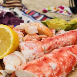 King crab legs sliced into "Crab Sushi"