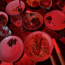 Stews Food & Liquor - Fried rice with pork belly skewer, Brussels sprouts, lo mein