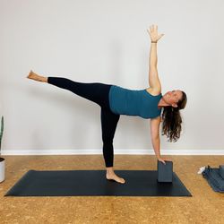 Yoga Selah - Mandy in ardha chandrasana (half moon).